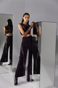 Prune Embellished Co-ord Set - Radhika Soni