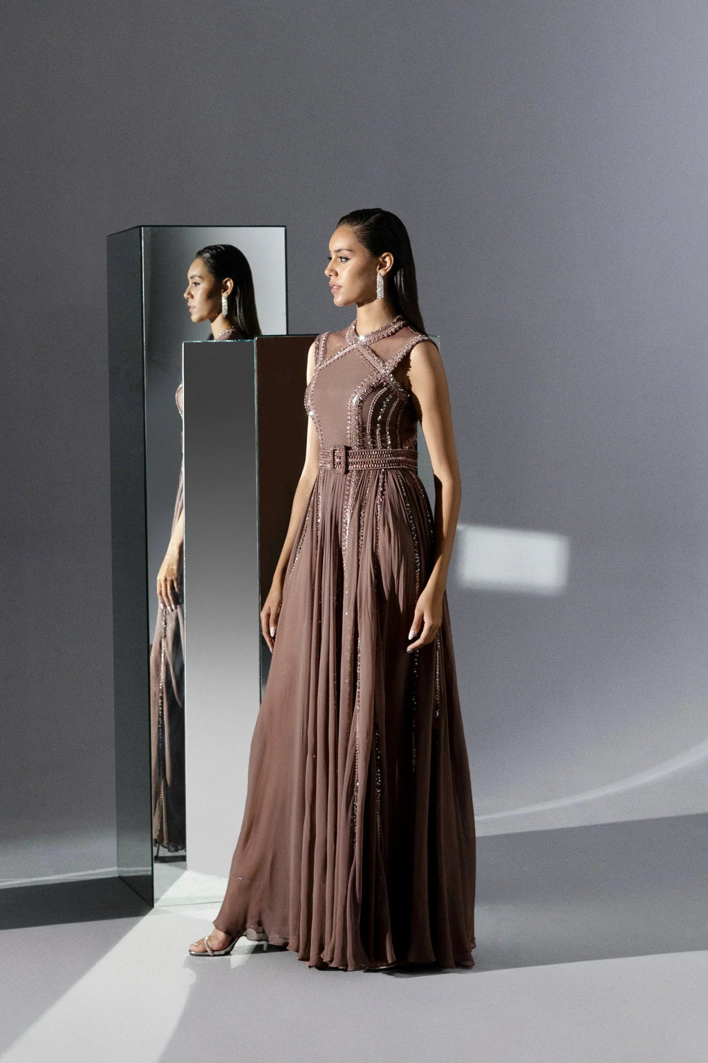 Burnt Rose Gown - Radhika Soni