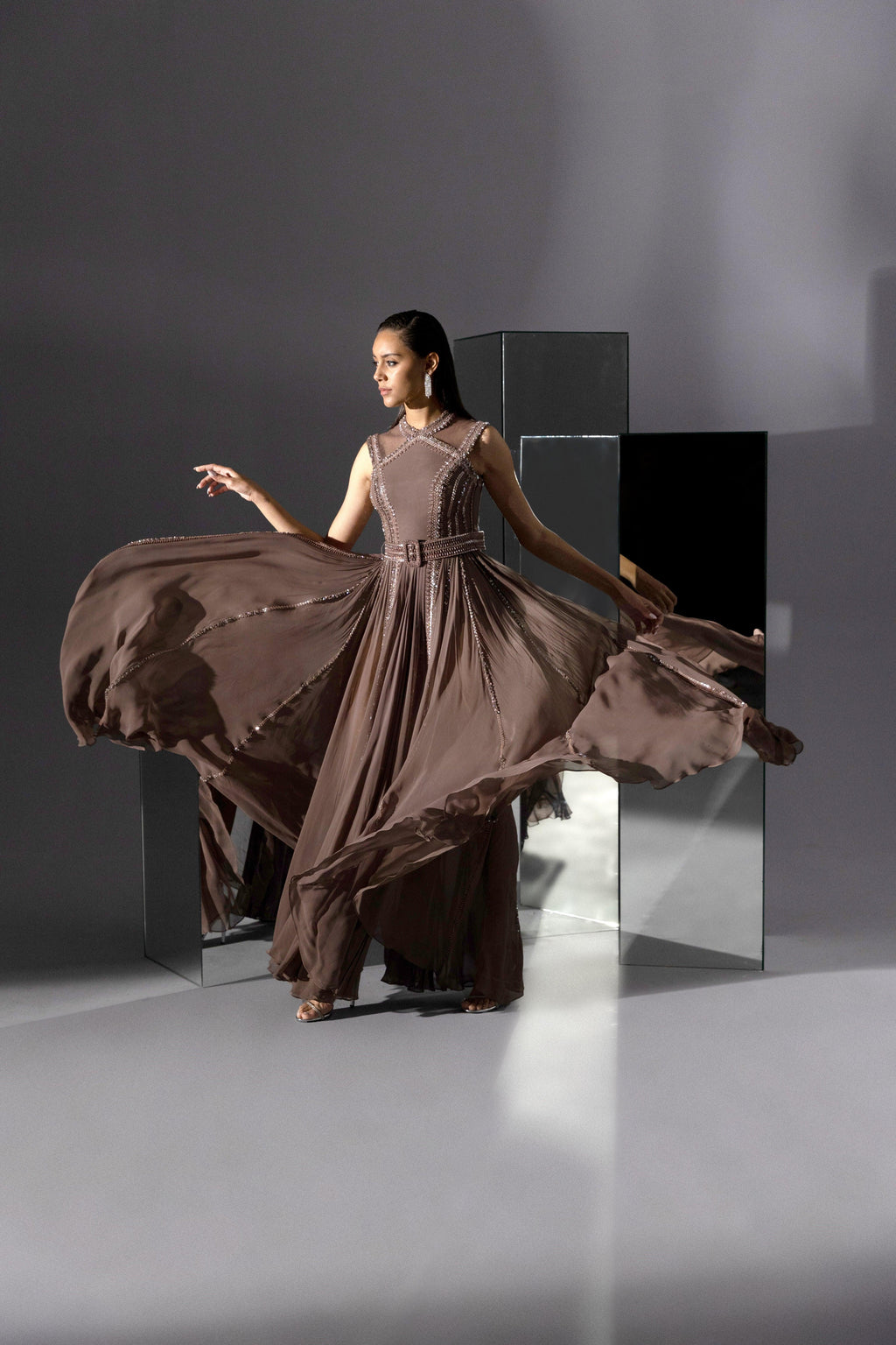 Burnt Rose Gown - Radhika Soni