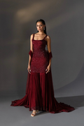 Garnet High Low Sharara Set