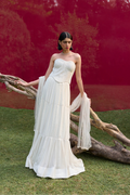 Pearl White Corset With Box Pleate Lehenga