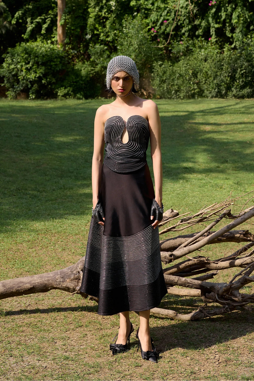 Black Onyxx & Corset Midi Skirt Set