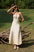 Ivory Onyxx & Corset Midi Skirt Set - Radhika Soni
